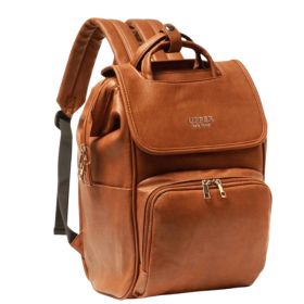 Large Capacity Multifunctional Shoulder PU Backpack (Option: 207brown)